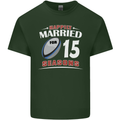 15 Year Wedding Anniversary 15th Rugby Mens Cotton T-Shirt Tee Top Forest Green