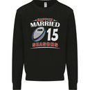 15 Year Wedding Anniversary 15th Rugby Mens Sweatshirt Jumper Black