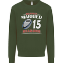 15 Year Wedding Anniversary 15th Rugby Mens Sweatshirt Jumper Forest Green