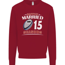 15 Year Wedding Anniversary 15th Rugby Mens Sweatshirt Jumper Red