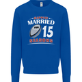 15 Year Wedding Anniversary 15th Rugby Mens Sweatshirt Jumper Royal Blue