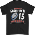 15 Year Wedding Anniversary 15th Rugby Mens T-Shirt 100% Cotton Black