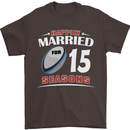 15 Year Wedding Anniversary 15th Rugby Mens T-Shirt 100% Cotton Dark Chocolate
