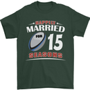 15 Year Wedding Anniversary 15th Rugby Mens T-Shirt 100% Cotton Forest Green