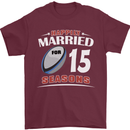 15 Year Wedding Anniversary 15th Rugby Mens T-Shirt 100% Cotton Maroon