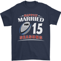 15 Year Wedding Anniversary 15th Rugby Mens T-Shirt 100% Cotton Navy Blue