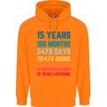 15th Birthday 15 Year Old Childrens Kids Hoodie Orange