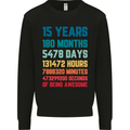 15th Birthday 15 Year Old Kids Sweatshirt Jumper Black