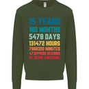 15th Birthday 15 Year Old Kids Sweatshirt Jumper Forest Green