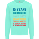 15th Birthday 15 Year Old Kids Sweatshirt Jumper Peppermint