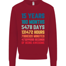 15th Birthday 15 Year Old Kids Sweatshirt Jumper Red