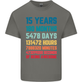 15th Birthday 15 Year Old Kids T-Shirt Childrens Charcoal
