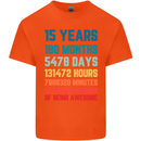 15th Birthday 15 Year Old Kids T-Shirt Childrens Orange