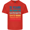 15th Birthday 15 Year Old Kids T-Shirt Childrens Red