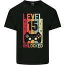 15th Birthday 15 Year Old Level Up Gamming Kids T-Shirt Childrens Black