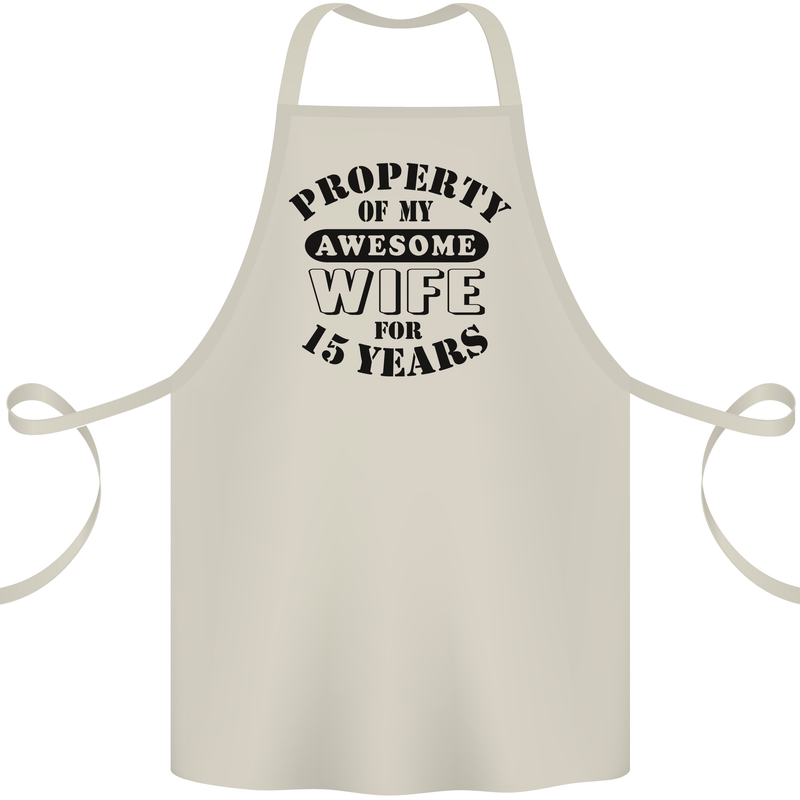 15th Wedding Anniversary 15 Year Funny Wife Cotton Apron 100% Organic Natural