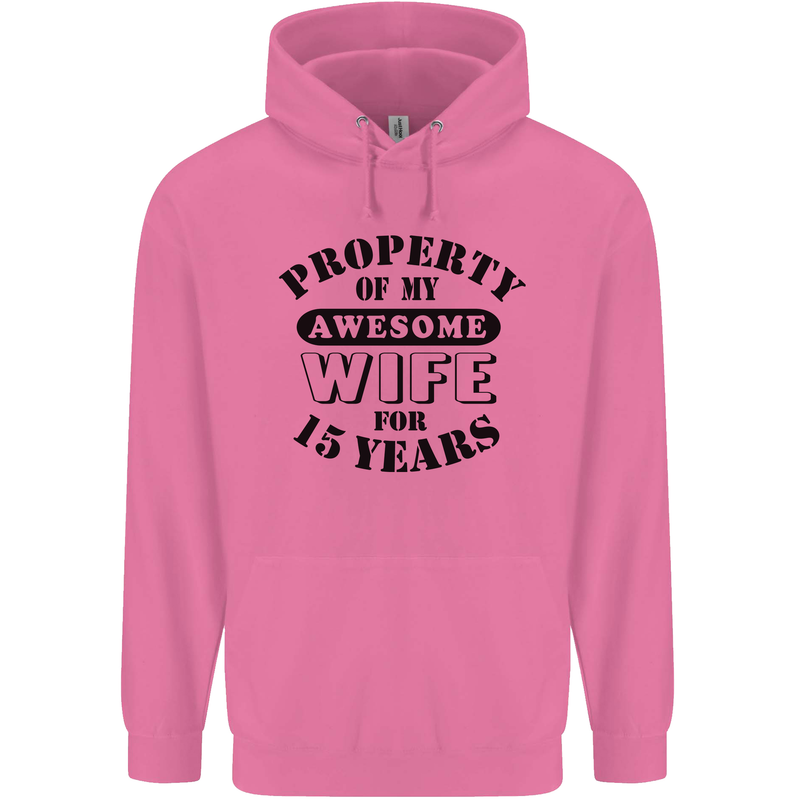 15th Wedding Anniversary 15 Year Funny Wife Mens 80% Cotton Hoodie Azelea