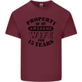 15th Wedding Anniversary 15 Year Funny Wife Mens Cotton T-Shirt Tee Top Maroon