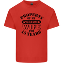 15th Wedding Anniversary 15 Year Funny Wife Mens Cotton T-Shirt Tee Top Red