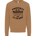 15th Wedding Anniversary 15 Year Funny Wife Mens Sweatshirt Jumper Caramel Latte