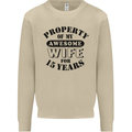 15th Wedding Anniversary 15 Year Funny Wife Mens Sweatshirt Jumper Sand