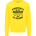 15th Wedding Anniversary 15 Year Funny Wife Mens Sweatshirt Jumper Yellow