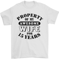 15th Wedding Anniversary 15 Year Funny Wife Mens T-Shirt 100% Cotton White