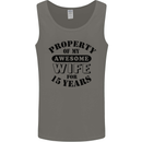 15th Wedding Anniversary 15 Year Funny Wife Mens Vest Tank Top Charcoal