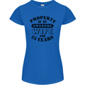 15th Wedding Anniversary 15 Year Funny Wife Womens Petite Cut T-Shirt Royal Blue