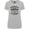 15th Wedding Anniversary 15 Year Funny Wife Womens Wider Cut T-Shirt Sports Grey