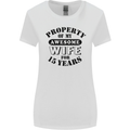 15th Wedding Anniversary 15 Year Funny Wife Womens Wider Cut T-Shirt White