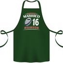 16 Year Wedding Anniversary 16th Rugby Cotton Apron 100% Organic Forest Green