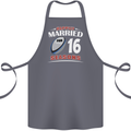 16 Year Wedding Anniversary 16th Rugby Cotton Apron 100% Organic Steel