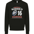 16 Year Wedding Anniversary 16th Rugby Mens Sweatshirt Jumper Black