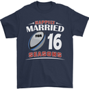16 Year Wedding Anniversary 16th Rugby Mens T-Shirt 100% Cotton Navy Blue