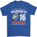 16 Year Wedding Anniversary 16th Rugby Mens T-Shirt 100% Cotton Royal Blue
