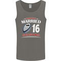 16 Year Wedding Anniversary 16th Rugby Mens Vest Tank Top Charcoal