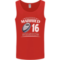 16 Year Wedding Anniversary 16th Rugby Mens Vest Tank Top Red