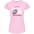 16 Year Wedding Anniversary 16th Rugby Womens Petite Cut T-Shirt Light Pink