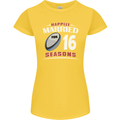 16 Year Wedding Anniversary 16th Rugby Womens Petite Cut T-Shirt Yellow