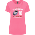 16 Year Wedding Anniversary 16th Rugby Womens Wider Cut T-Shirt Azalea