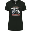 16 Year Wedding Anniversary 16th Rugby Womens Wider Cut T-Shirt Black