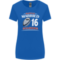 16 Year Wedding Anniversary 16th Rugby Womens Wider Cut T-Shirt Royal Blue