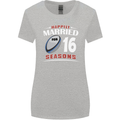 16 Year Wedding Anniversary 16th Rugby Womens Wider Cut T-Shirt Sports Grey