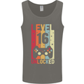 16th Birthday 16 Year Old Level Up Gamming Mens Vest Tank Top Charcoal