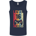 16th Birthday 16 Year Old Level Up Gamming Mens Vest Tank Top Navy Blue