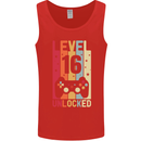 16th Birthday 16 Year Old Level Up Gamming Mens Vest Tank Top Red