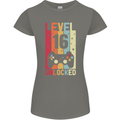 16th Birthday 16 Year Old Level Up Gamming Womens Petite Cut T-Shirt Charcoal
