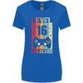 16th Birthday 16 Year Old Level Up Gamming Womens Wider Cut T-Shirt Royal Blue