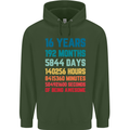 16th Birthday 16 Year Old Mens 80% Cotton Hoodie Forest Green